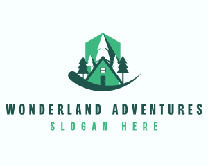 Cabin Forest Tree logo design