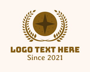 Wheat Flour - Star Bread Wheat Wreath logo design