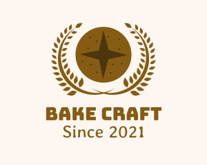 Star Bread Wheat Wreath logo design