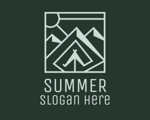 Geometric Hiker Campsite logo design