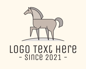 Horse Race - Prancing Equestrian Horse logo design