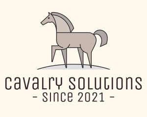 Cavalry - Prancing Equestrian Horse logo design