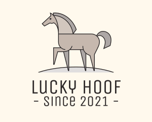 Horseshoe - Prancing Equestrian Horse logo design