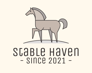 Horse - Prancing Equestrian Horse logo design