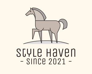 Horse Race - Prancing Equestrian Horse logo design