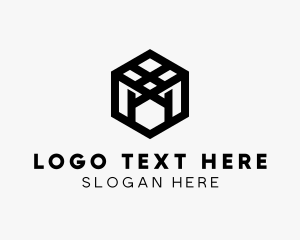 Cooperative - Geometric Hexagon Box logo design