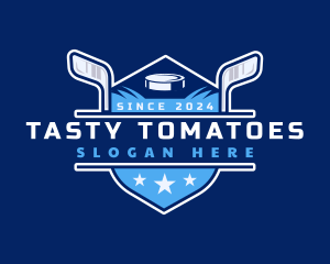 Blue Ice Hockey Emblem Logo