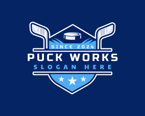 Puck - Hockey Athletic Team logo design