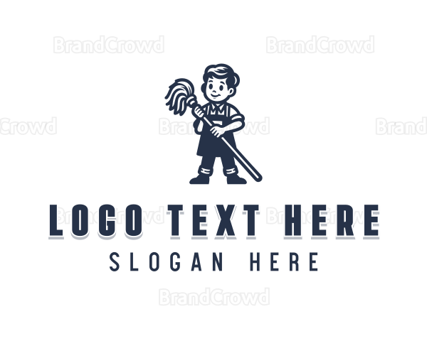 Janitorial Mop Cleaning Logo