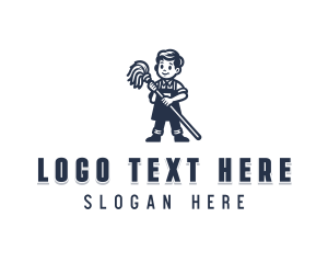 Janitorial - Janitorial Mop Cleaning logo design