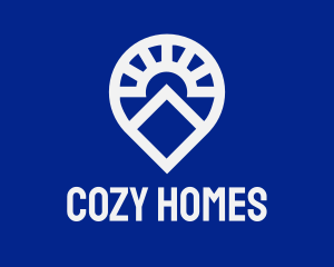 Housing - House Location Pin logo design