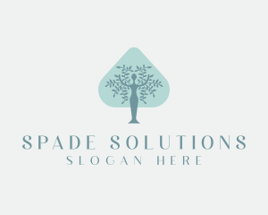 Spade Woman Tree logo design