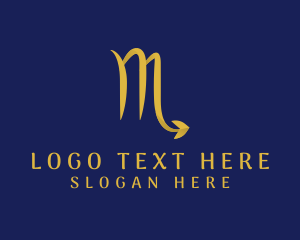 Mystical - Gold Scorpio Horoscope Symbol logo design