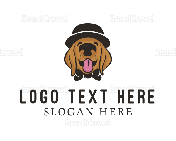 Pet Dog Hat Grooming Logo