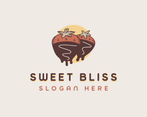 Chocolate Strawberry Dessert logo design