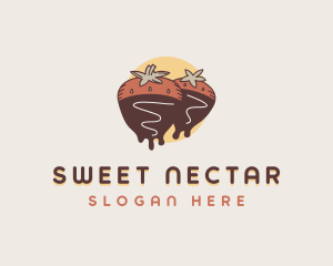 Chocolate Strawberry Dessert logo design