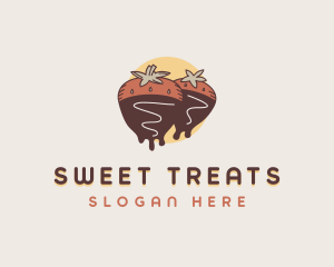 Chocolate Strawberry Dessert logo design