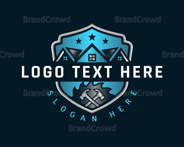 House Roof Hammer Remodeling Logo