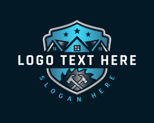 Paint - House Roof Hammer Remodeling logo design