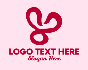 Dating Community - Red Heart Loop logo design