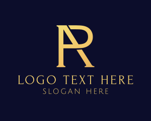 Golden - Gold Boutique AR Monogram logo design