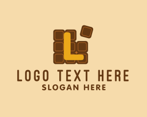 Dessert Shop - Chocolate Bar Puzzle logo design