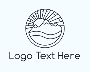 Trekking - Mountain Landscape Valley logo design