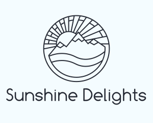 Sunshine - Mountain Landscape Valley logo design