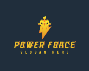 Superhero - Lightning Superhero Pose logo design