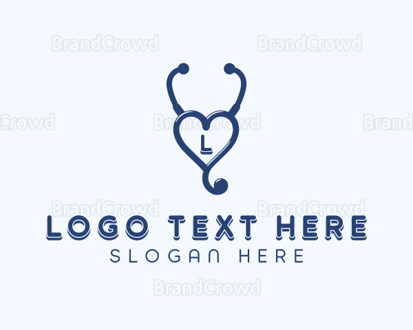 Stethoscope Heart Cardiology Logo