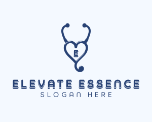 Nursing Home - Stethoscope Medical Cardiology logo design