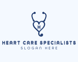 Cardiologist - Stethoscope Medical Cardiology logo design