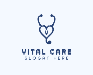 Stethoscope Medical Cardiology logo design