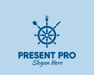 Cutlery - Ship Wheel Seafood Restaurant logo design