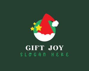 Santa Hat Star logo design