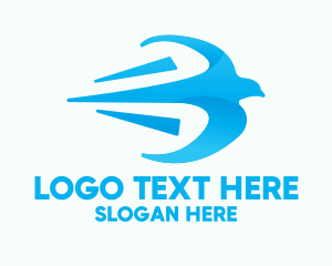 Pigeon - Fast Blue Bird logo design
