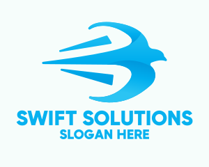 Speedy - Fast Blue Bird logo design