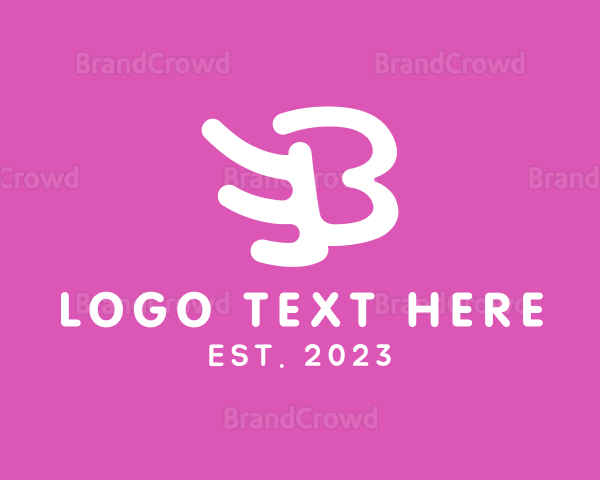 Pink Wing Letter B Logo
