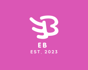 Girl - Pink Wing Letter B logo design