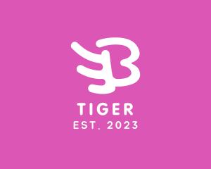 Kids - Pink Wing Letter B logo design
