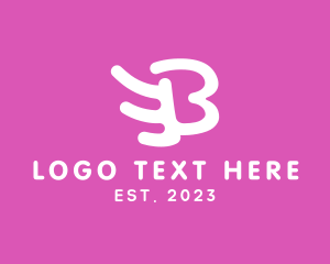 Woman - Pink Wing Letter B logo design