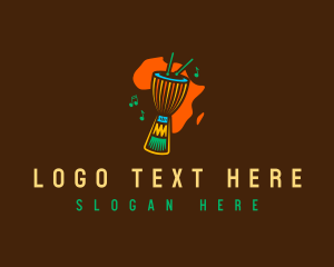 Percussion - African Djembe Drum logo design