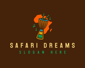 African Djembe Drum logo design