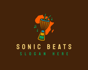 African Djembe Drum logo design