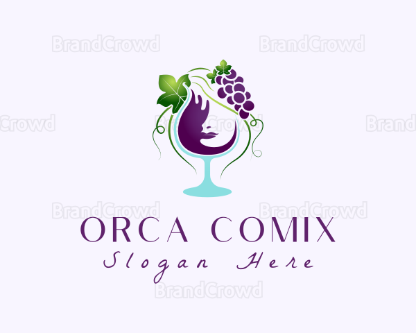 Wine Glass Woman Logo