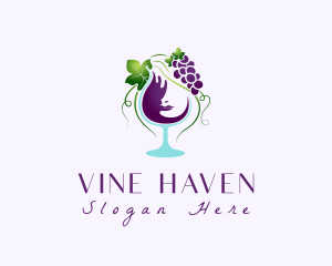 Wine Glass Woman logo design