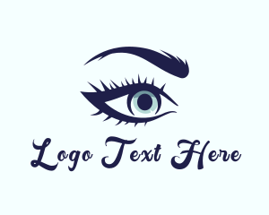 Makeup Tutorial - Blue Eyelash Beautician logo design