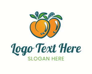 Organic Fruit - Fresh Peach Fruit logo design