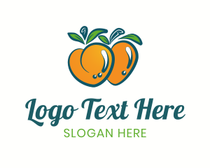 Fresh Peach Fruit Logo