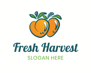 Fresh Peach Fruit logo design